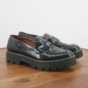 Franco Sarto Balin Platform Loafers Lug Sole Chunky Deep Blue Manmade Size 9M